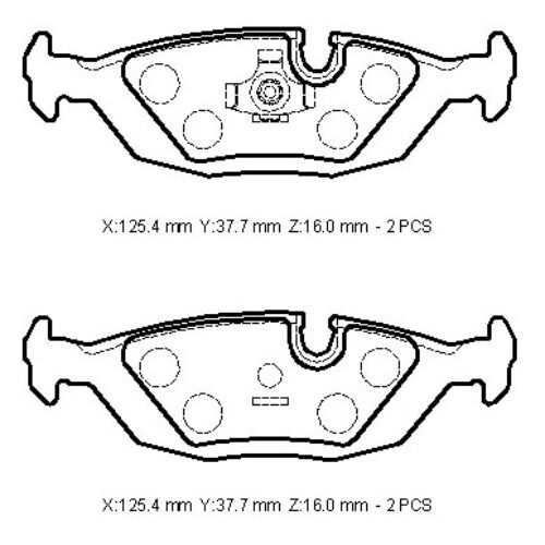 BMW 3 SERI- E30- 84/91; ARKA FREN BALATASI 316/318/320/325 (KABLOSUZ)(DİSK)(125,40X37,70X16)(BRA