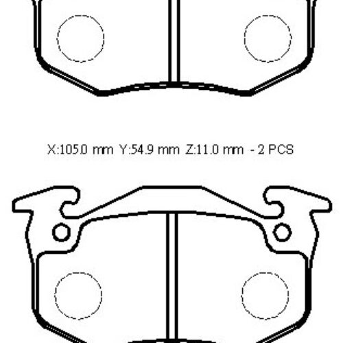 PEUGEOT 106- 91/96; ARKA FREN BALATASI (DİSK) (105X54,9X11) (BRAMAX)